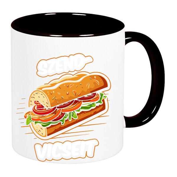 Színes fülű és belsejű bögre