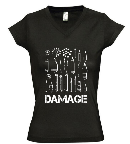 Női V nyakú póló