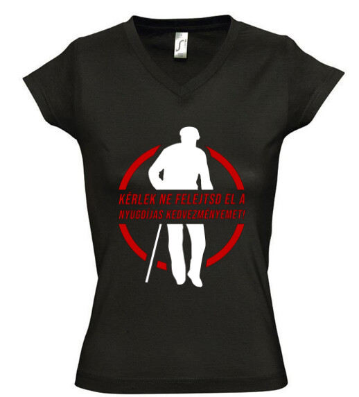 Női V nyakú póló
