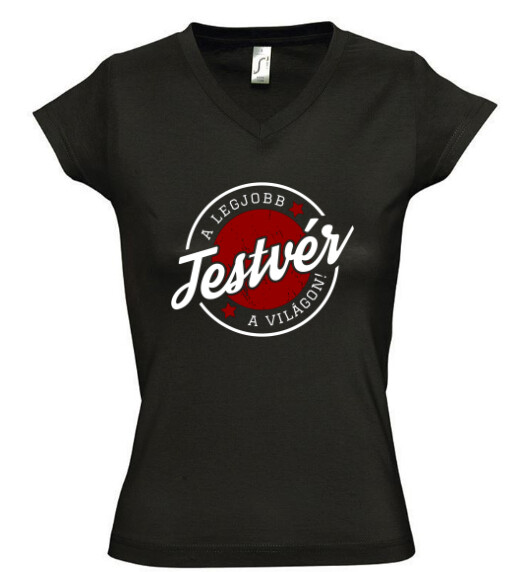 Női V nyakú póló