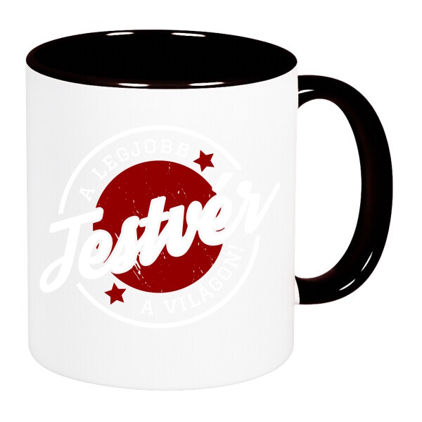 Színes fülű és belsejű bögre