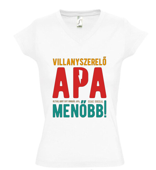 Női V nyakú póló