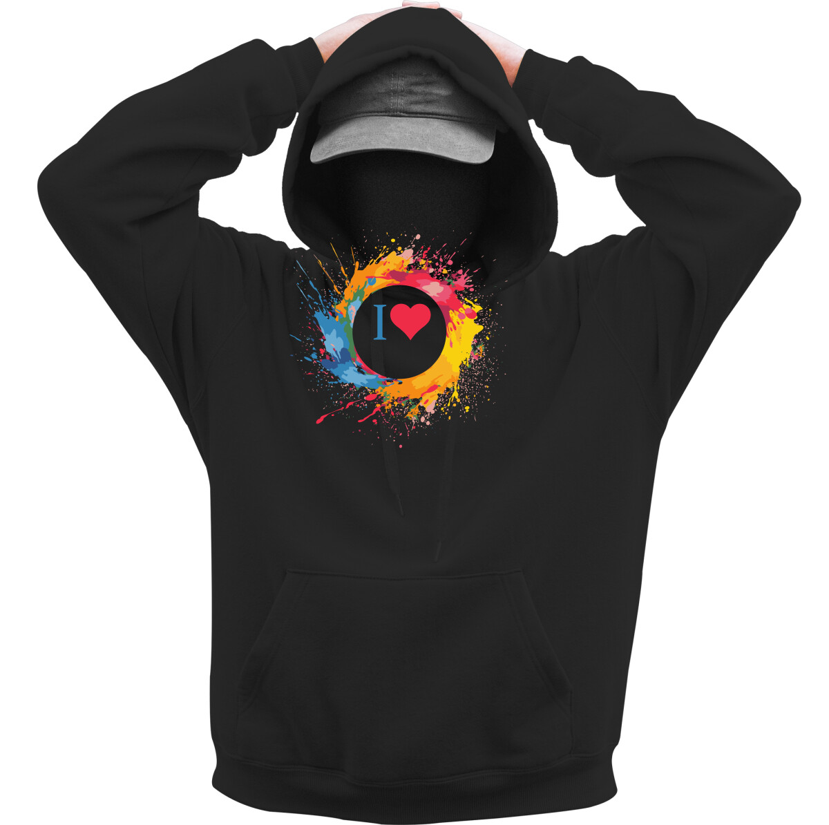 Kapucnis belebújós pulóver