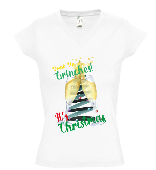 Női V nyakú póló