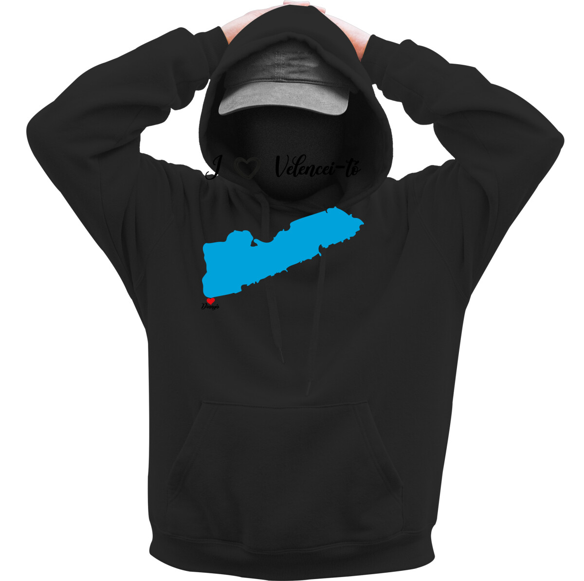 Kapucnis belebújós pulóver