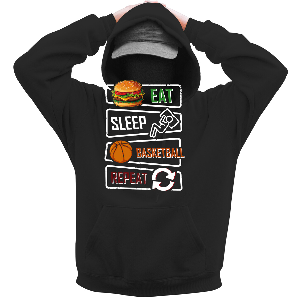 Kapucnis belebújós pulóver