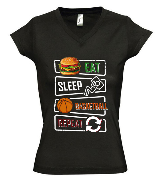 Női V nyakú póló