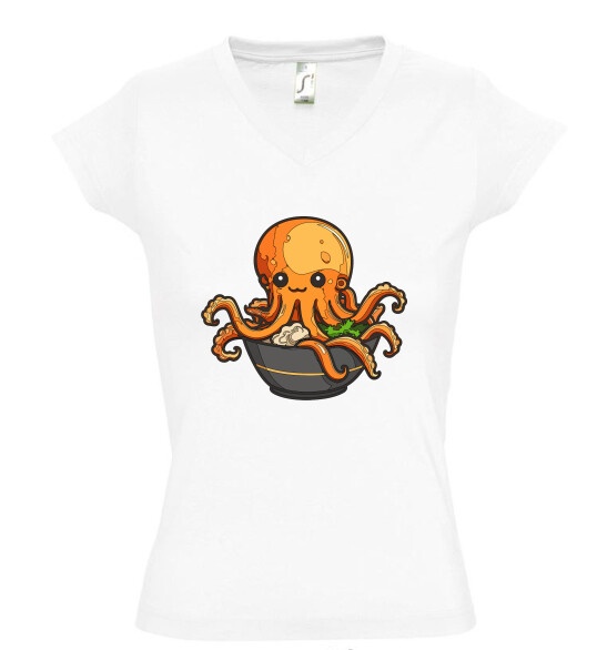 Női V nyakú póló