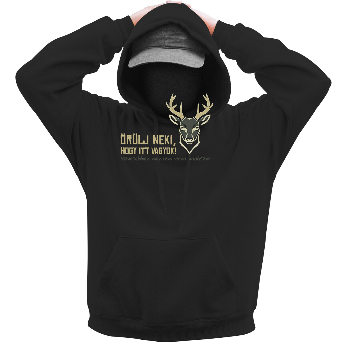 Kapucnis belebújós pulóver