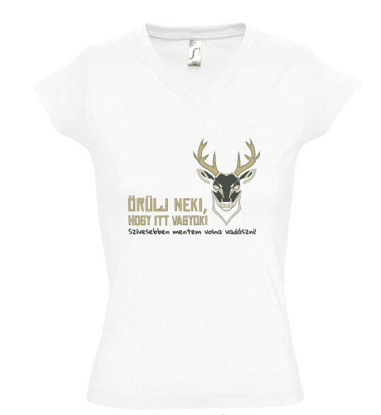 Női V nyakú póló