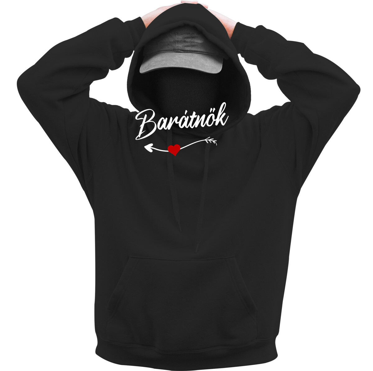 Kapucnis belebújós pulóver