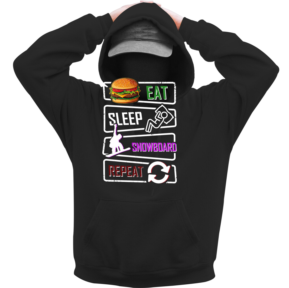 Kapucnis belebújós pulóver