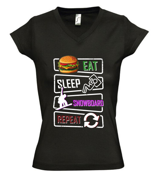 Női V nyakú póló