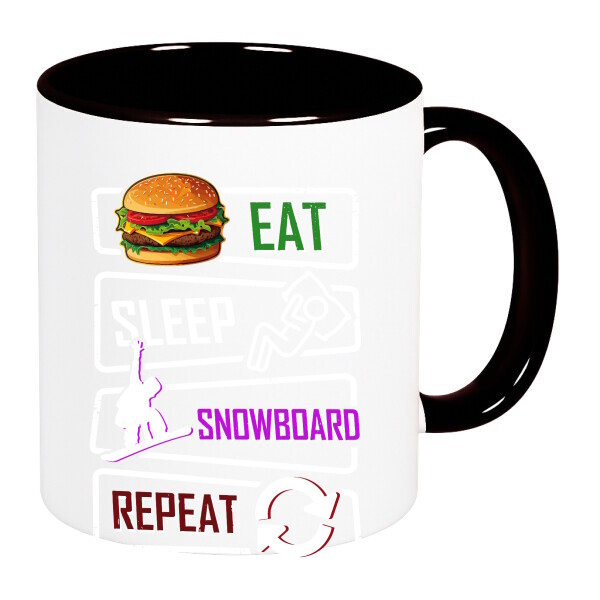 Színes fülű és belsejű bögre