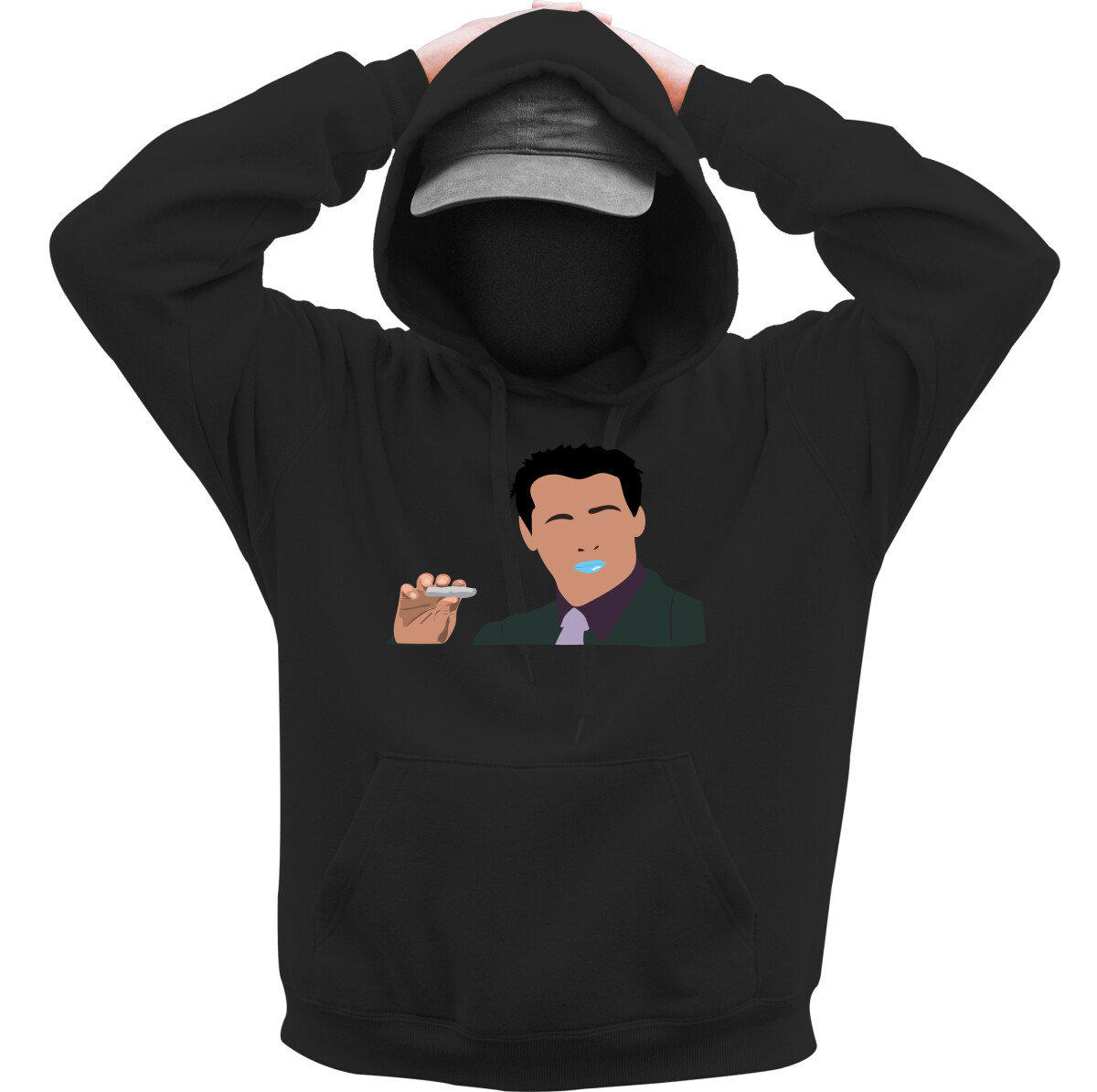 Kapucnis belebújós pulóver