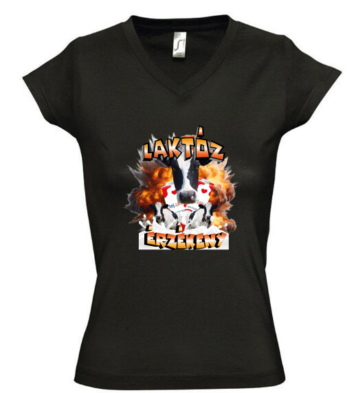 Női V nyakú póló