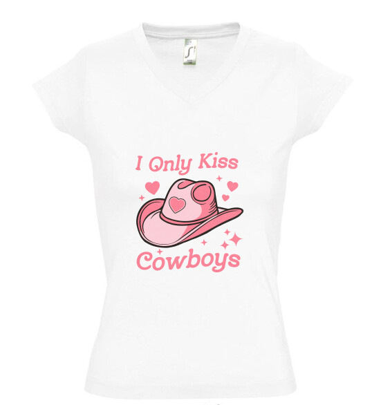 Női V nyakú póló