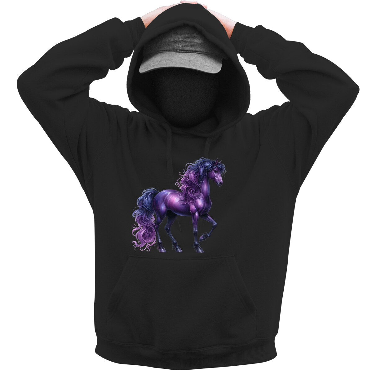 Kapucnis belebújós pulóver