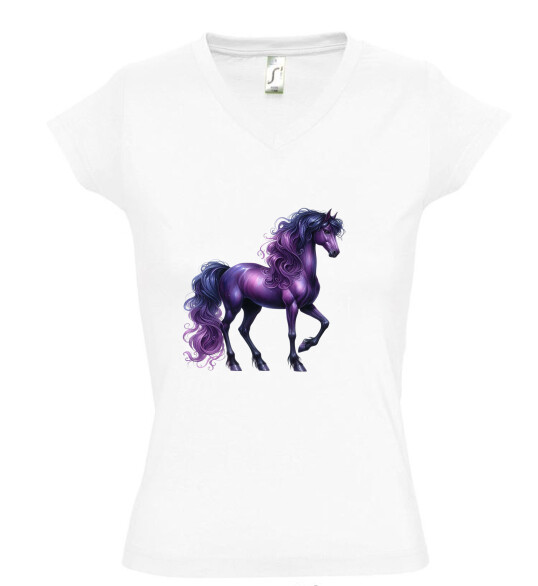 Női V nyakú póló