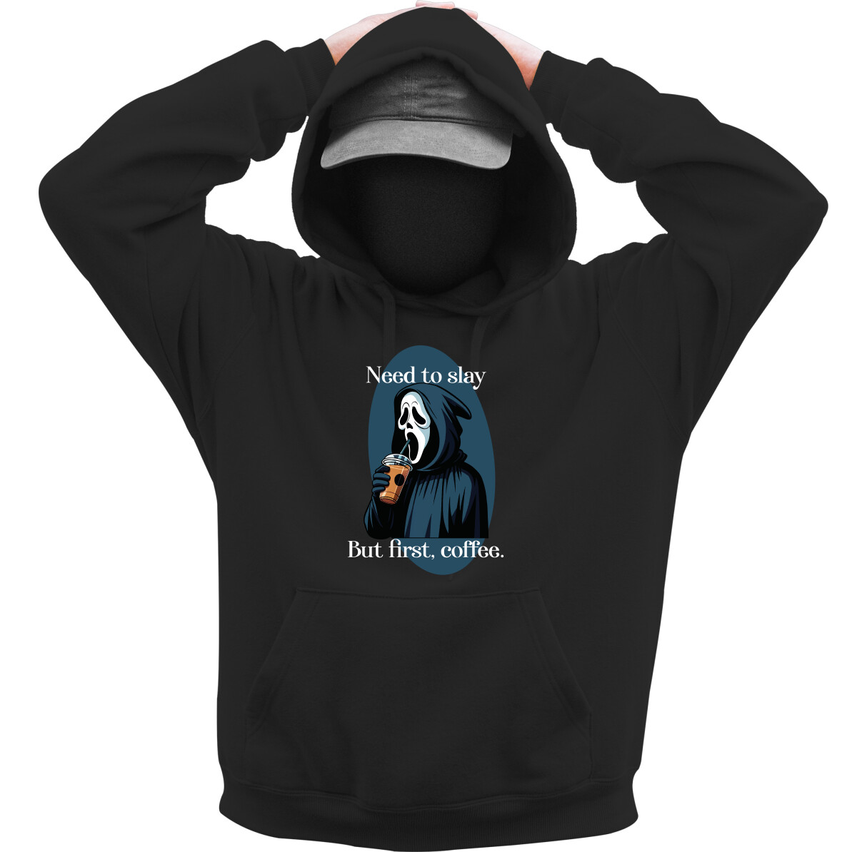 Kapucnis belebújós pulóver