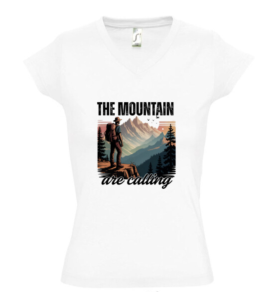 Női V nyakú póló