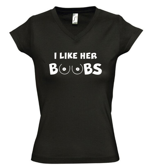 Női V nyakú póló