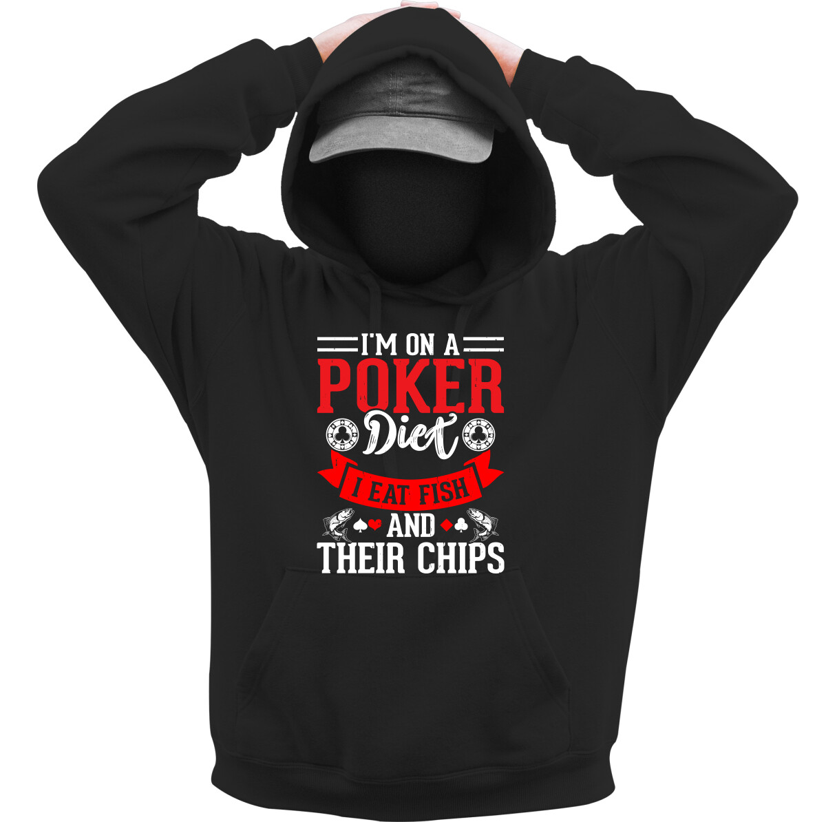 Kapucnis belebújós pulóver