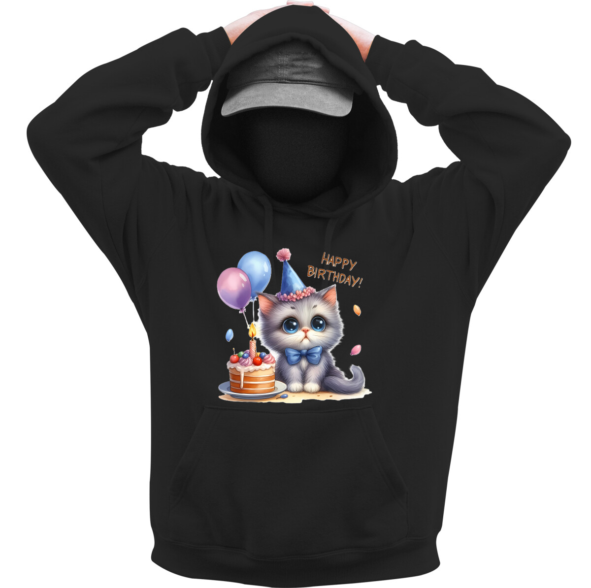 Kapucnis belebújós pulóver