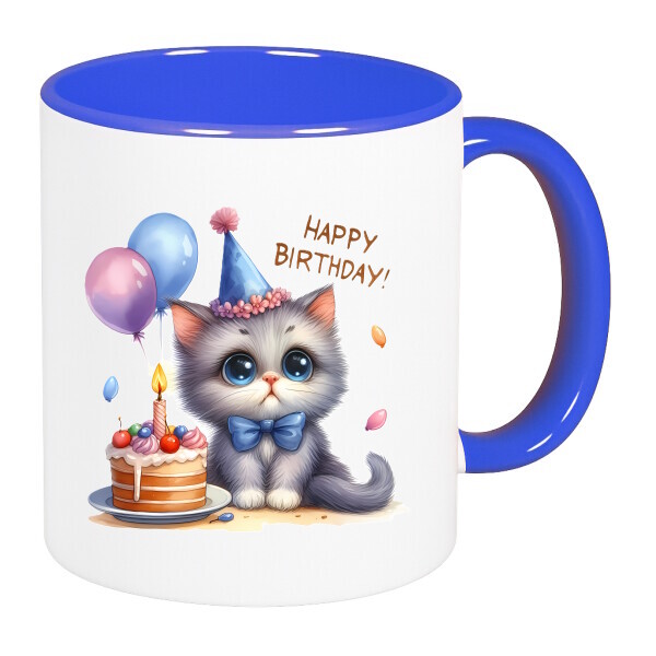 Színes fülű és belsejű bögre