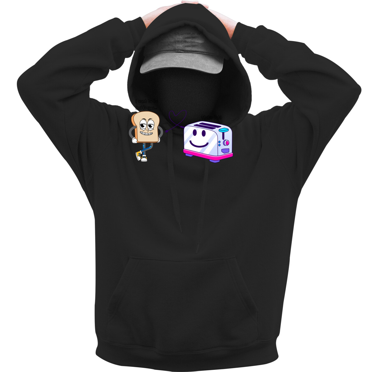 Kapucnis belebújós pulóver