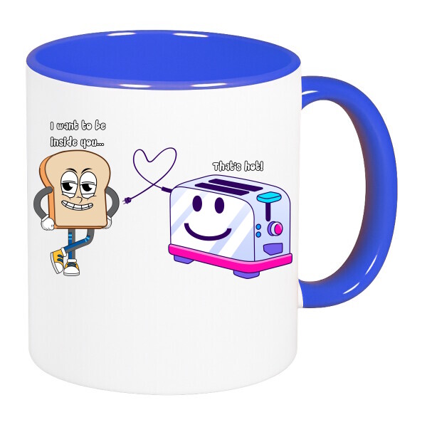 Színes fülű és belsejű bögre