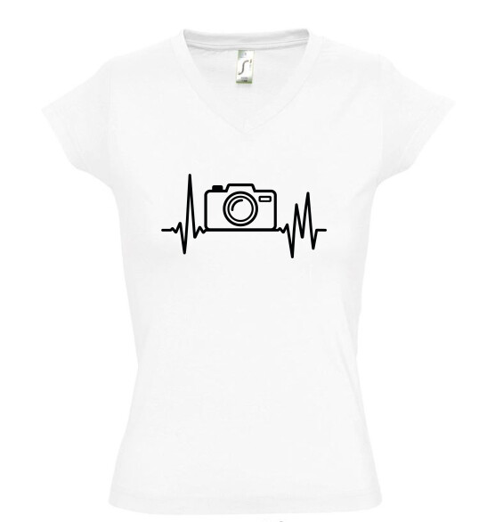 Női V nyakú póló