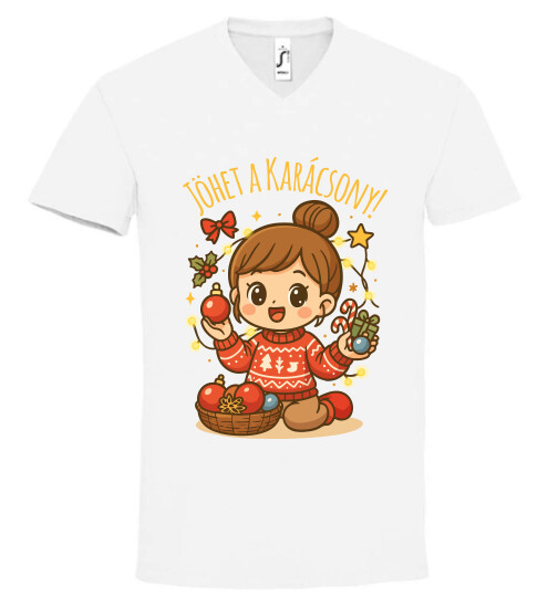 Unisex V nyakú póló