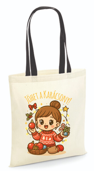 Vászontáska - színes fülű 