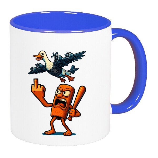 Színes fülű és belsejű bögre