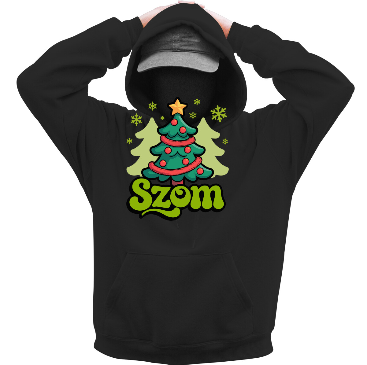 Kapucnis belebújós pulóver