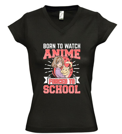 Női V nyakú póló