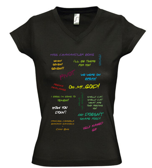 Női V nyakú póló