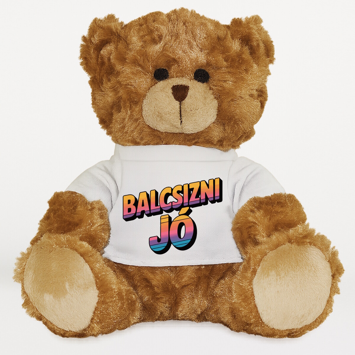 Plüssmaci egyedi pólóval