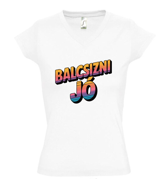 Női V nyakú póló