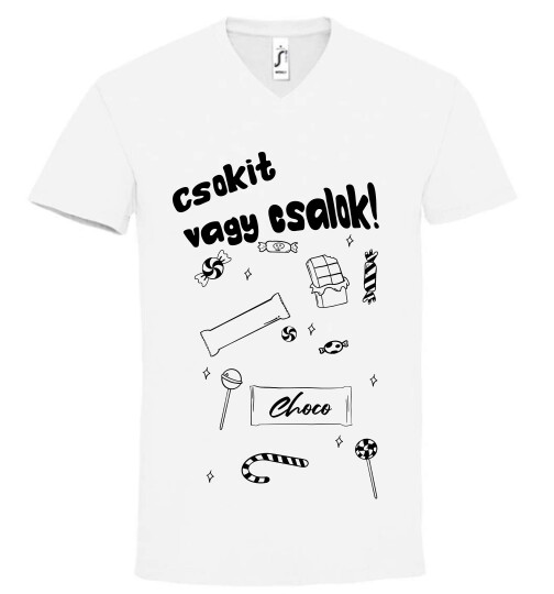 Unisex V nyakú póló