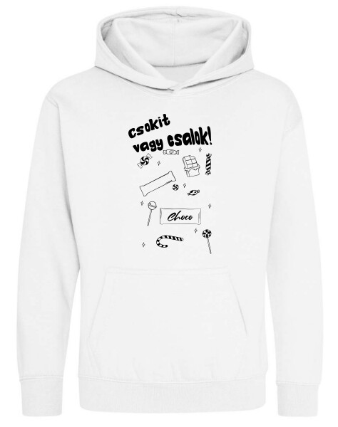 Kapucnis belebújós gyerek pulóver