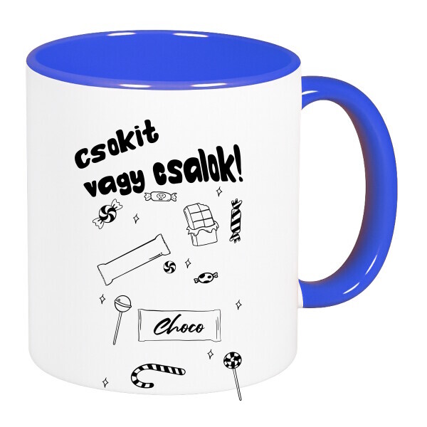 Színes fülű és belsejű bögre