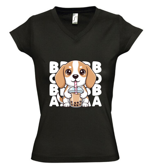 Női V nyakú póló