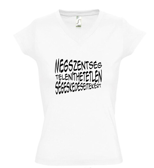 Női V nyakú póló