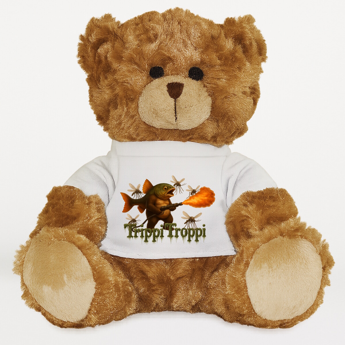 Plüssmaci egyedi pólóval