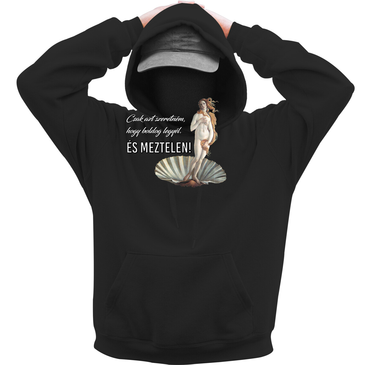 Kapucnis belebújós pulóver