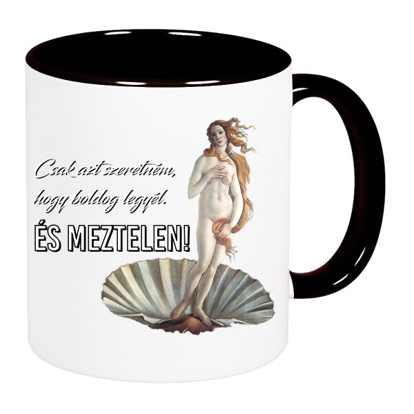 Színes fülű és belsejű bögre