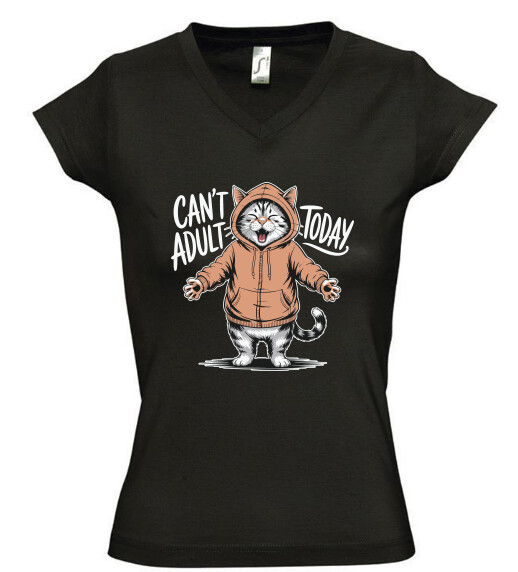 Női V nyakú póló