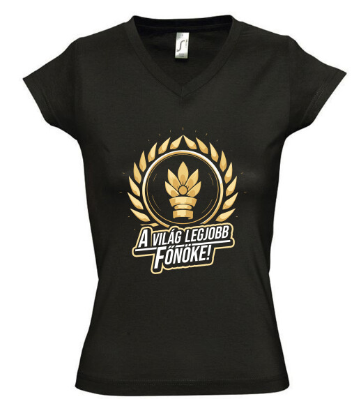Női V nyakú póló